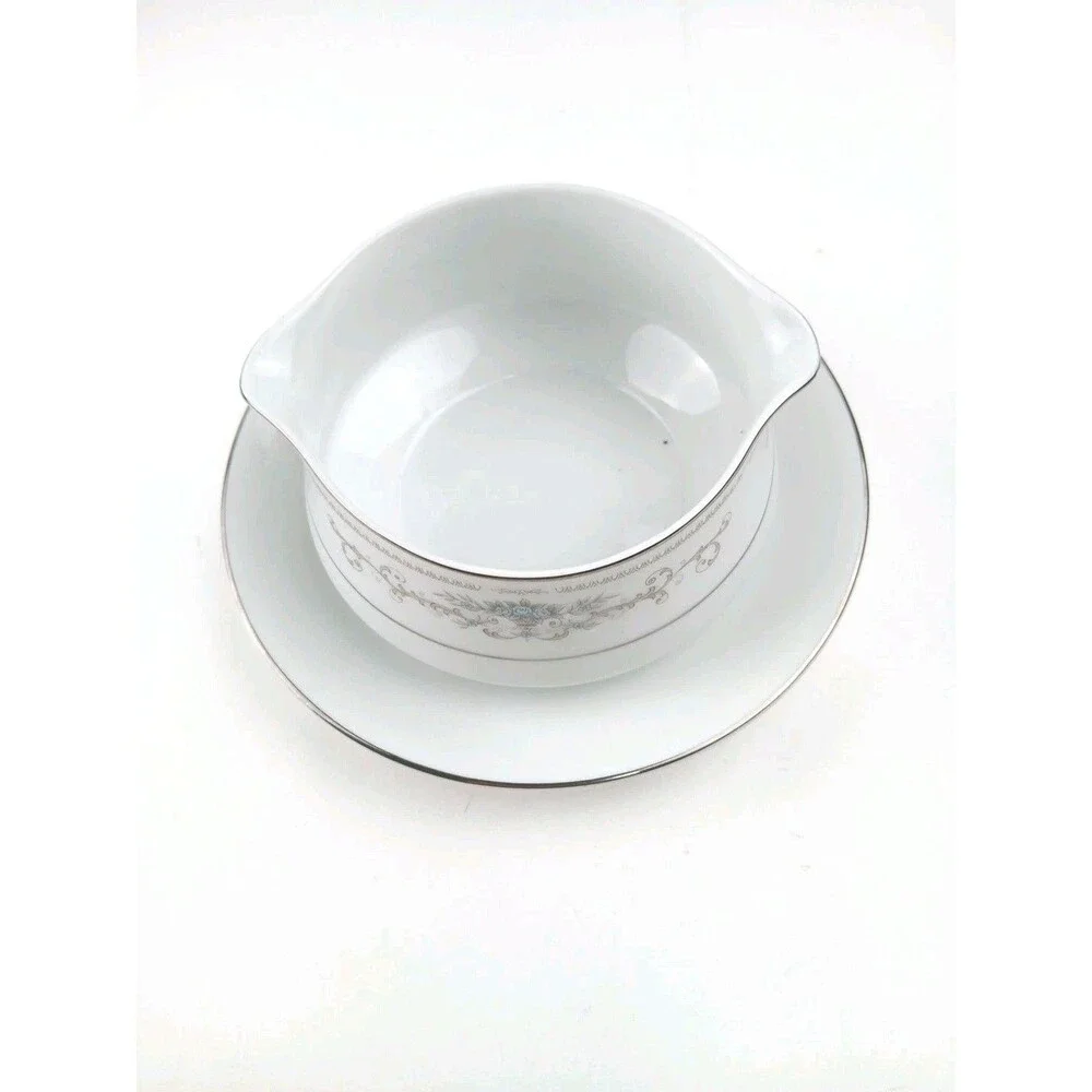 Wade Diane Fine China Gravy Boat w Attached Underplate Made in Japan